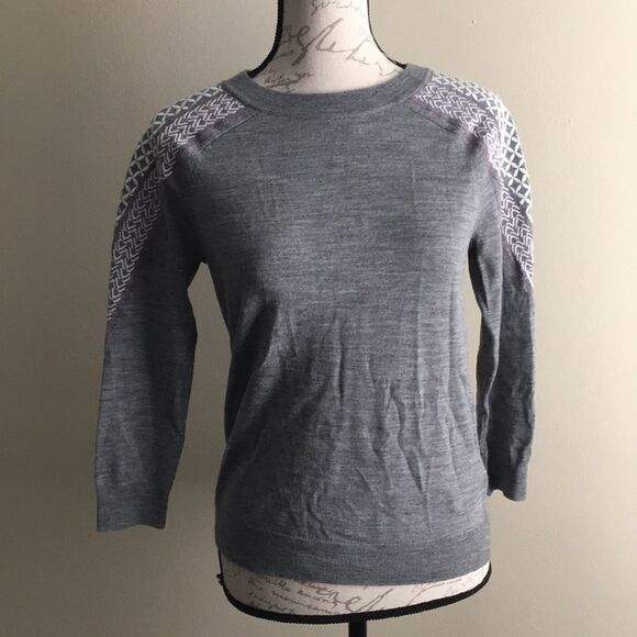 J.Crew Merino Sweater XS Shoulder Embroidery - Picture 5 of 6